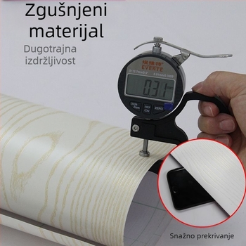 Samoljepljiva tapeta s drvenim uzorkom za obnovu namještaja — PVC, prugasti uzorak, kineski stil, dnevni boravak