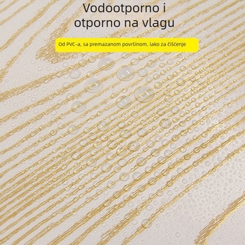 Samoljepljiva tapeta s drvenim uzorkom za obnovu namještaja — PVC, prugasti uzorak, kineski stil, dnevni boravak