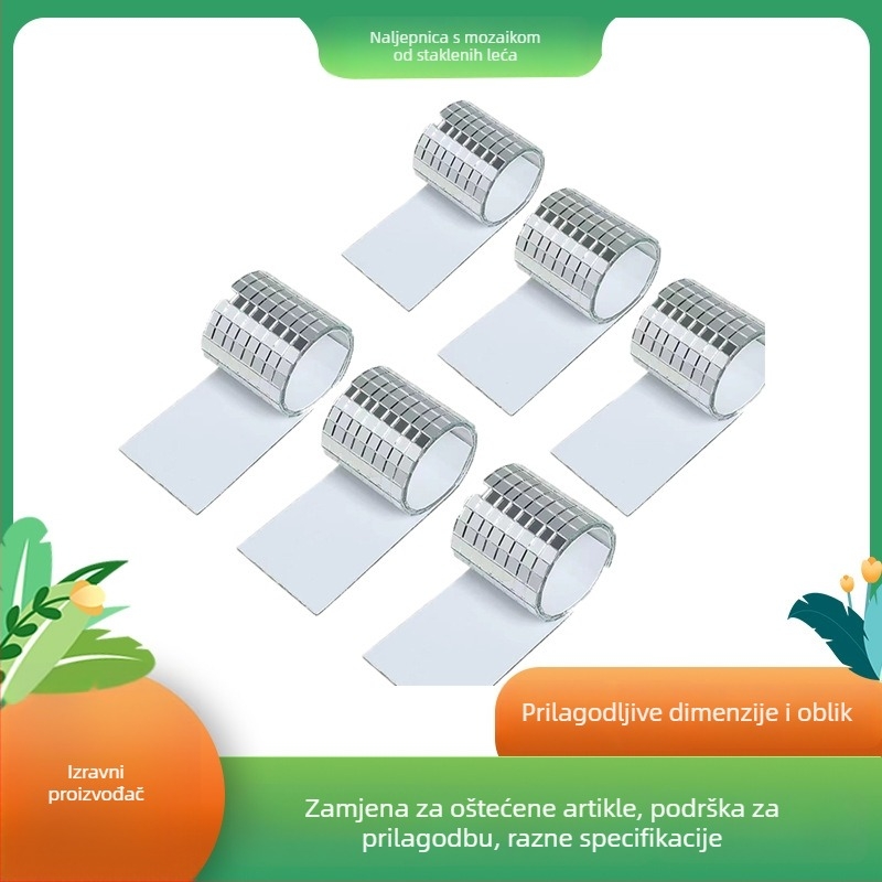 Mozaik stakleni zidni ogledalo – samoljepljivo, moderni stil, dekor za pozadinu televizora i dnevnog boravka