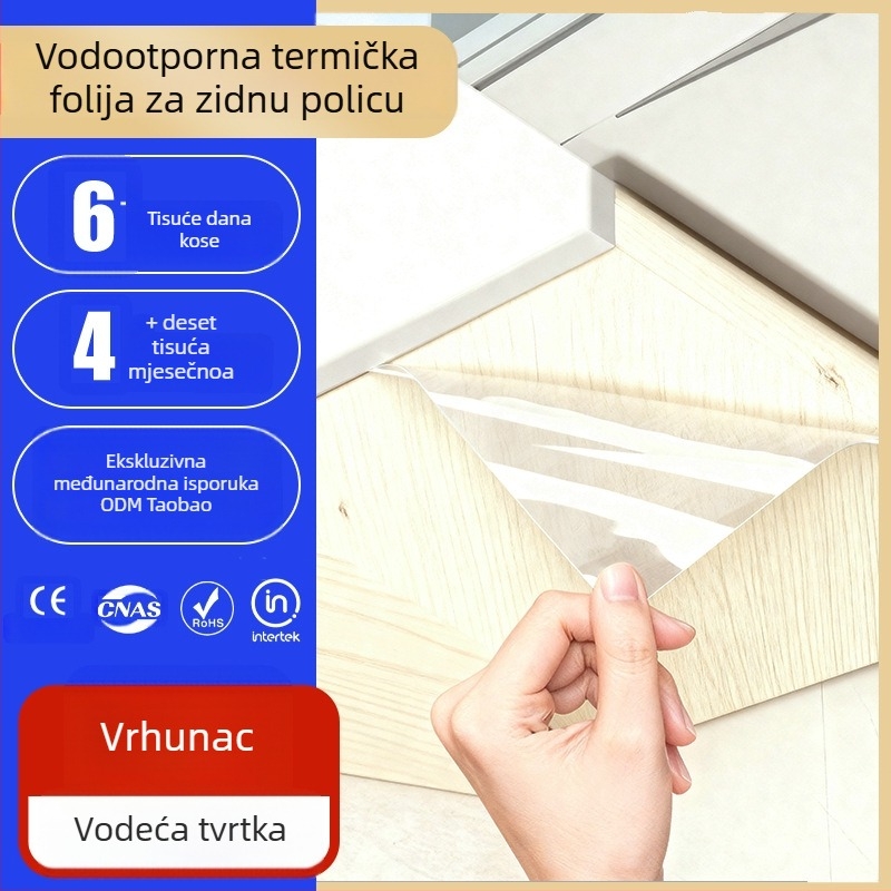 Samodjeljiva PVC zidna naljepnica za vrata ormarića – vodootporan i otporan na masnoću zaštitni film, proziran, 1 komad, kuhinja i ormari, moderni minimalistički stil