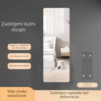 Ogledalo | HD samoljepljivo akrilno zidno ogledalo, otporno na lomljenje, bez bušenja; plastični okvir, brenda Meina, model ykl-jz, moderan stil