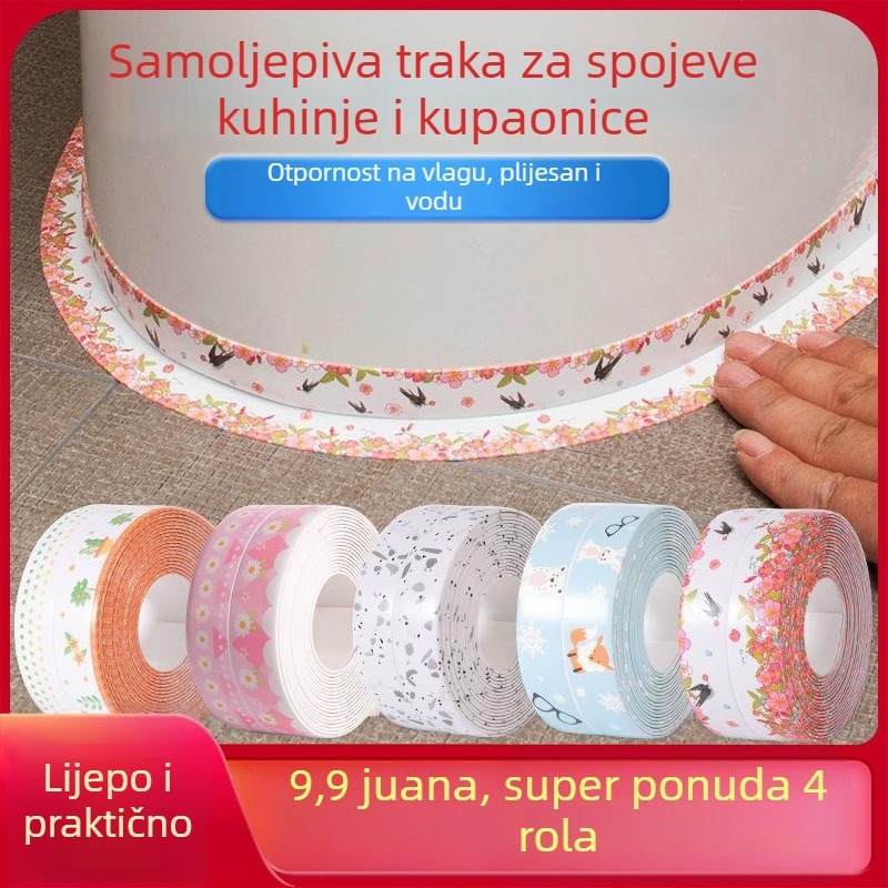 PVC dekorativna traka za rub kupaonice – vodootporna, otporna na plijesan, samolijepljena, moderni minimalistički stil za razmake toaleta