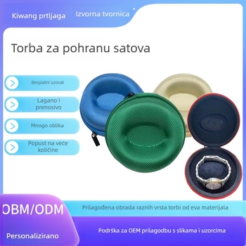 Qiwang EVA kutija za satove – Prijenosna okrugla tvrda kutija, Izrada po narudžbi, Model 686, Šivanje + Toplinsko pritiskanje, Pakiranje nakita