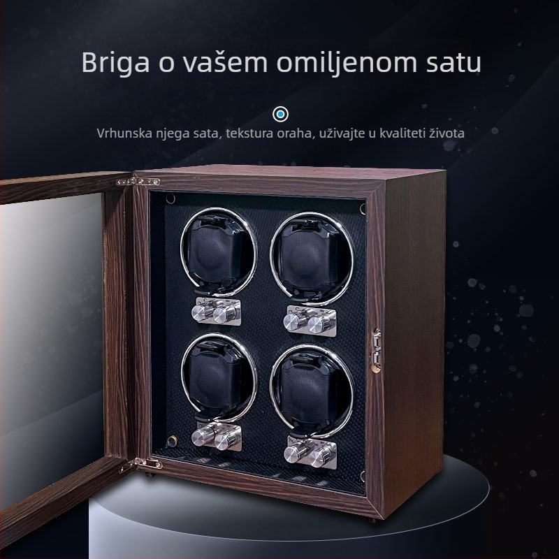 Drveni automatski navijač za satove – anti-magnetni, kutija za pohranu satova za mehaničke satove, Zhenge Electronics ZG-4B
