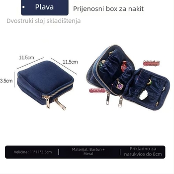 Kaluya SMZ058 velur torbica za nakit – mekana površina, stil clutch/opušten, jednobojni uzorak