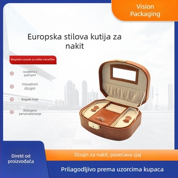 Vision Kutija za Nakit - Europski Retro Stil, Prenosiva Kutija za Pohranu Prstena i Lančića, Tvrdi Kućište