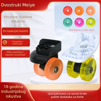 Pribor za prtljagu – Otpuštajući prozirni univerzalni kotačić, otporan PU kotačić, kutni kotač za PC tvrdi kovčeg