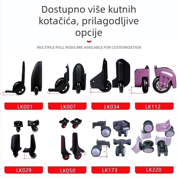 Pribor za prtljagu – Otpuštajući prozirni univerzalni kotačić, otporan PU kotačić, kutni kotač za PC tvrdi kovčeg