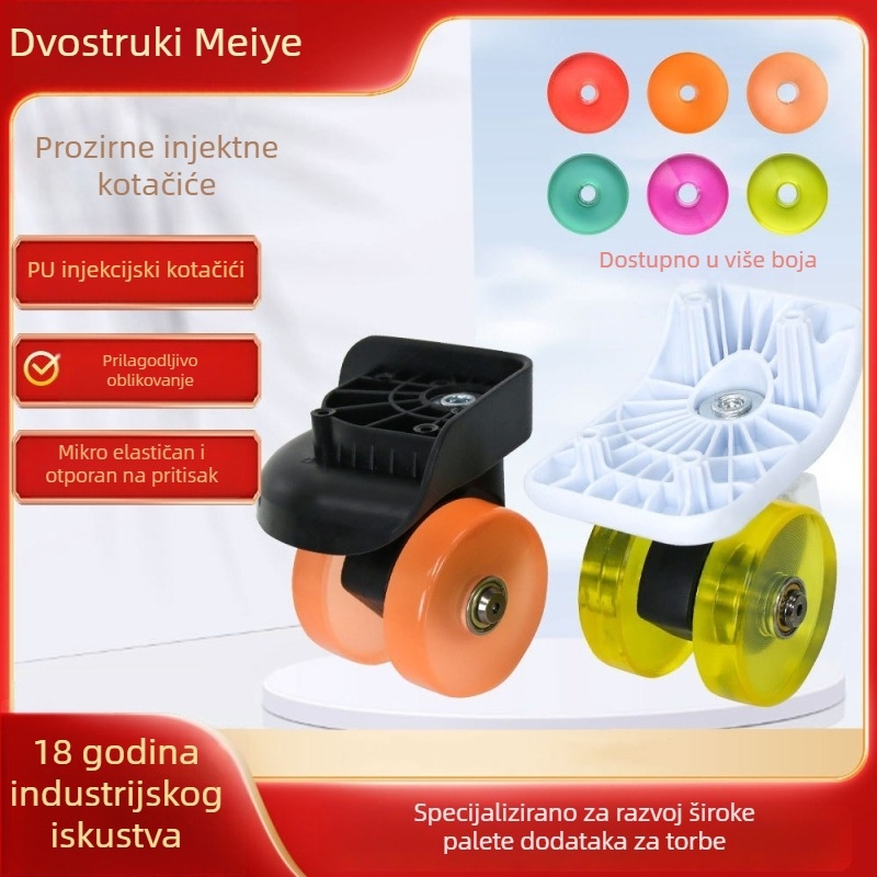 Pribor za prtljagu – Otpuštajući prozirni univerzalni kotačić, otporan PU kotačić, kutni kotač za PC tvrdi kovčeg