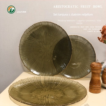 Staklena posuda za voće u europskom stilu, kružnog oblika, otporna na toplinu, kompatibilna s mikrovalnom, logo tiskano