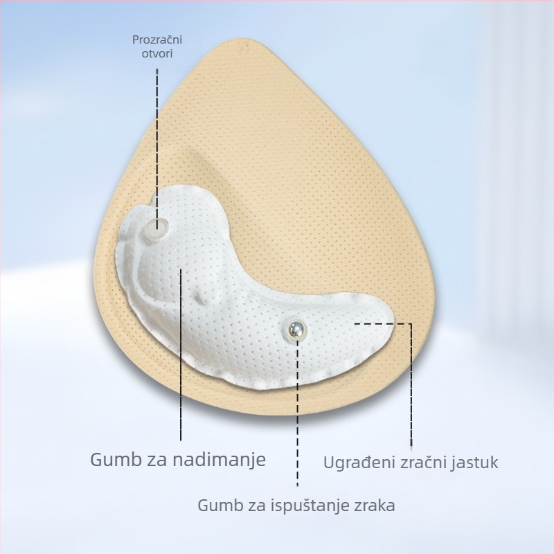 Vložak za grudnjak s ugrađenom zračnom komorom, debela, prozračna (Materijal: Nylon; Debljina: Zadebljana; Funkcije: Skupljanje, Nevidljiv, Prozračnost, Povećanje)