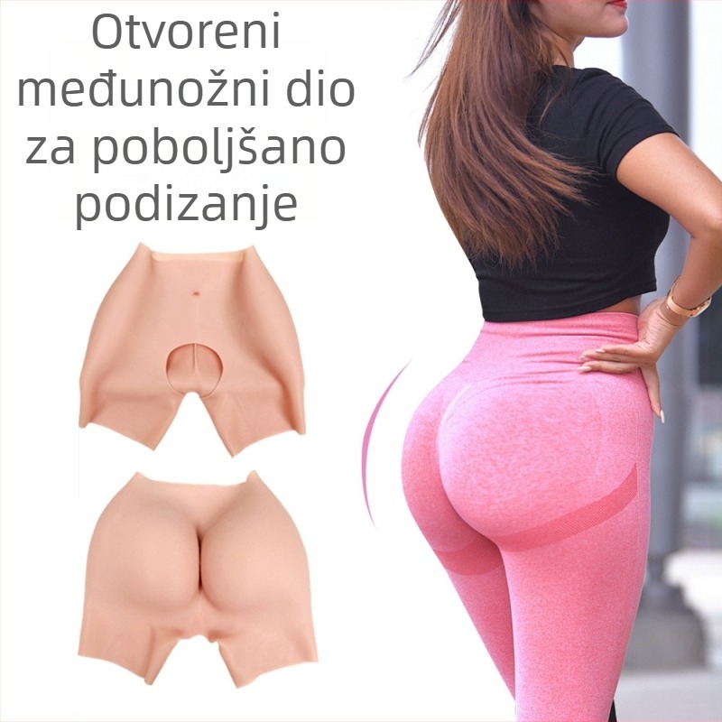 Silikonske jednodijelne gaćice s otvorom u preponama, naglašeni bokovi i stražnjica, bez šavova