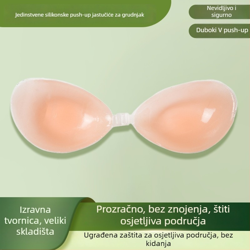Silikonska podstavka za grudi – nevidljiva, push-up, bez šavova, s debelom konstrukcijom, seksi stil