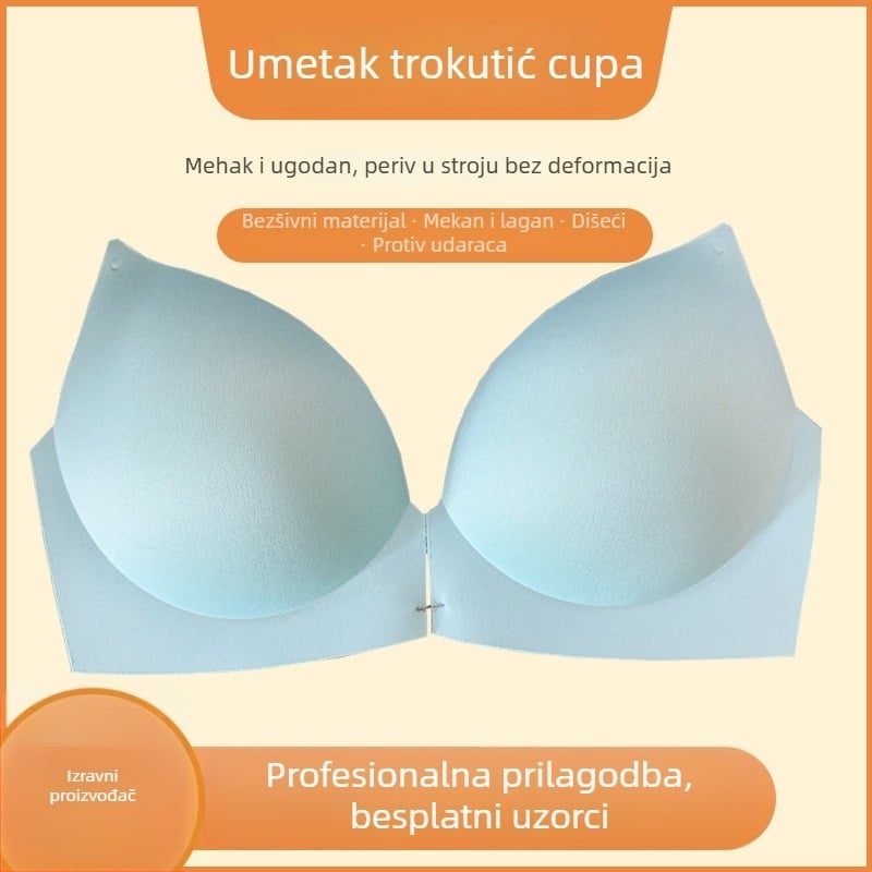 Neutral poliesterska sportska grudnjica s jednim dijelom otvora, bez leđa, trokutasti umetci, normalna debljina, anti-proširenje, proljeće 2023