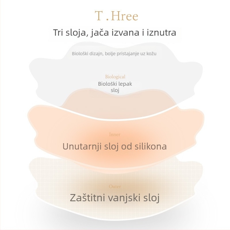 Silikonski patch za grudi — bez tragova, prozračan, nevidljiv, tanak, proziran, kružni dio bradavice