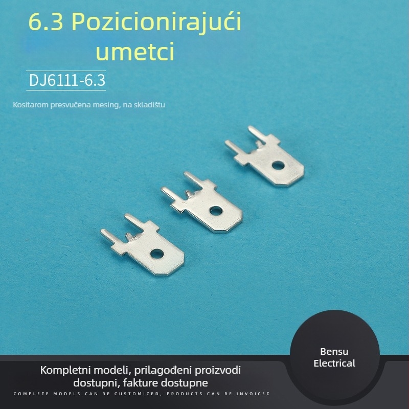 DJ6111-6.3 6.3 mm pozicijski umetak za PCB