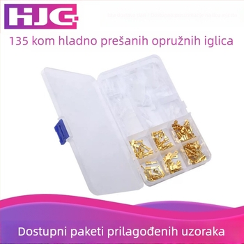 135 komada zlatnih i srebrnih hladno presovanih opružnih umetaka za terminalne blokove 2,8/4,8/6,3 mm