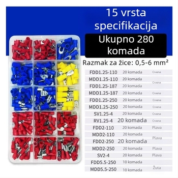 Izolirani terminalni blok, 10 polova, hladno presovanje, komplet od 280 komada