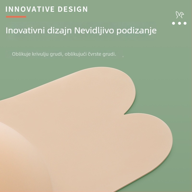 Prilagođene čvrste silikonske uloške za podizanje grudi za velike grudi, protiv opuštanja, tanke i nevidljive, oblik malih zecjih ušiju
