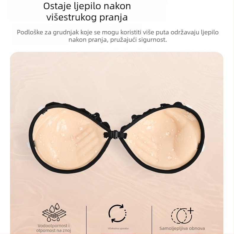 Grudni flaster s čipkom, debeli, s gel lepilom, kružnog oblika, skupljanje i sprječavanje širenja, bez naramenica