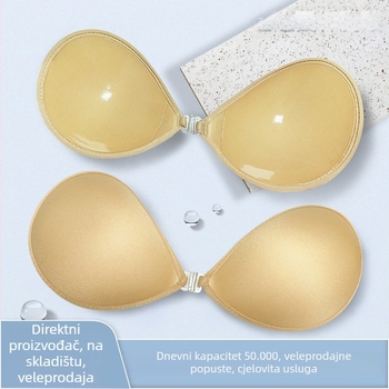 Ljepljiva maska za grudi bez naramenica - poliester-pamučna tkanina, samoljepljiva, okrugli oblik bradavice, seksi stil