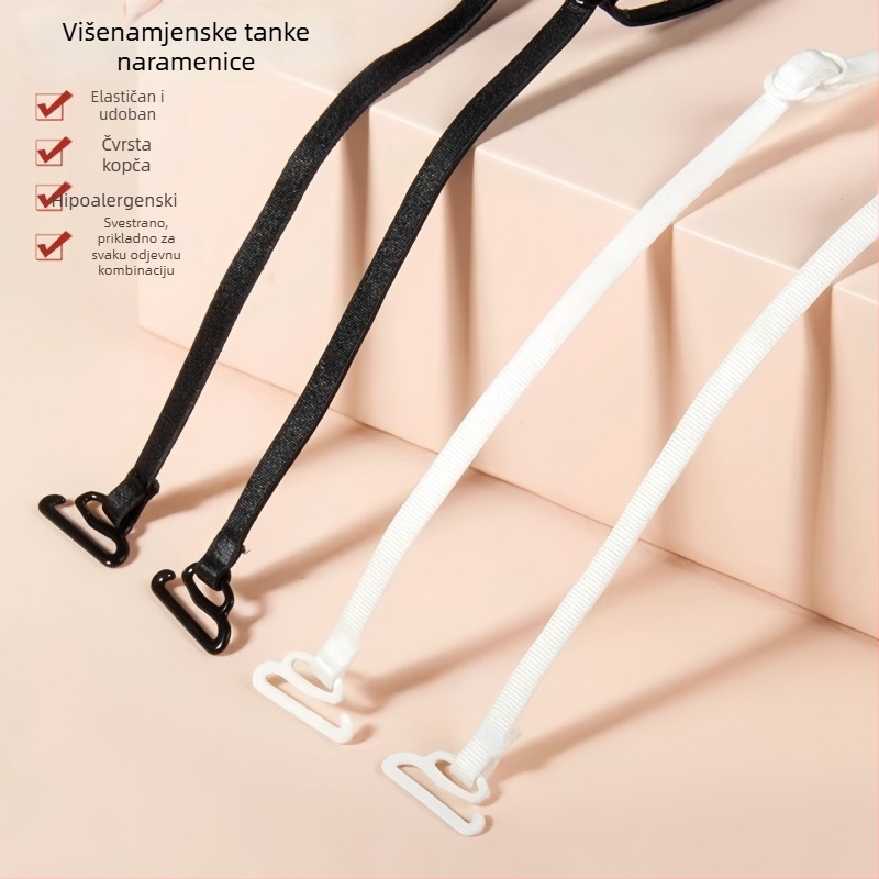 Protisklizne naramenice grudnjaka, najlon, Forever weave, čipkasti detalji, gumena kopča, jesen 2025 izdanje