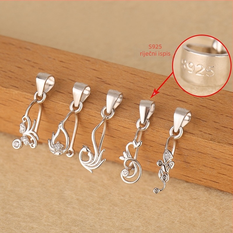 DIY nakit dodatak, S925 srebrni privjesak s kopčom za ogrlicu s jade Budom, elektroplatiranje, nišni stil, plemeniti uzorak