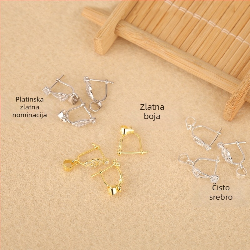 DIY nakit dodatak, S925 srebrni privjesak s kopčom za ogrlicu s jade Budom, elektroplatiranje, nišni stil, plemeniti uzorak