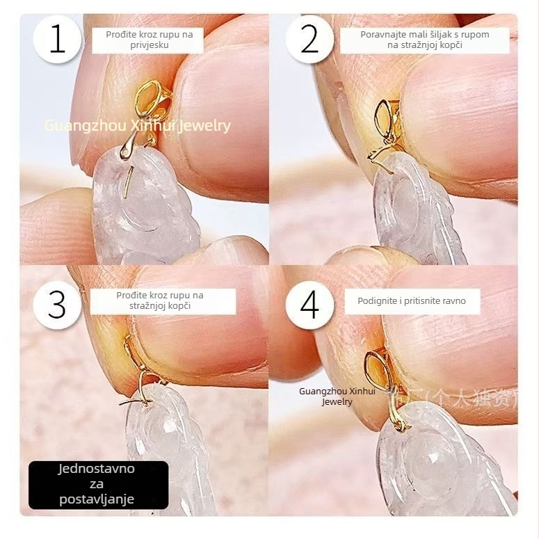 DIY dodaci za nakit • Bakar • Elektropliranje • Mini dugi klip za novčić kopču • Svestrana univerzalna kopča za privjesak (Shanwei)