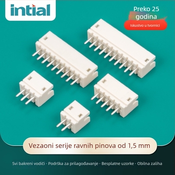Vertikalni pin header za terminal blokove, ravni pinovi, 180° raspored, razmak 1,5 mm