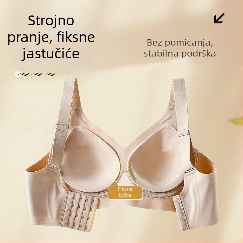Bezšav Push-Up grudnjak s mekanom podrškom, podizanje i oblikovanje, stražnje kopčanje s četiri reda, dvostruke naramenice