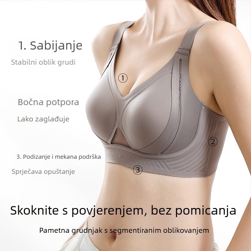 Bezšav Push-Up grudnjak s mekanom podrškom, podizanje i oblikovanje, stražnje kopčanje s četiri reda, dvostruke naramenice