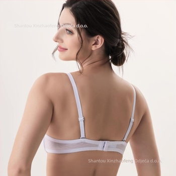 Nijlon grudnjak s prilagodljivim push-up učinkom, prozračna bočna skupljanja, srednje oblikovani košarice, fiksni dvostruki remeni, stražnje dvostruko kopčanje