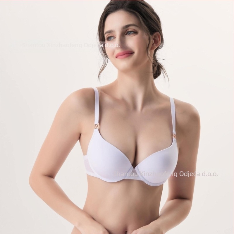 Nijlon grudnjak s prilagodljivim push-up učinkom, prozračna bočna skupljanja, srednje oblikovani košarice, fiksni dvostruki remeni, stražnje dvostruko kopčanje