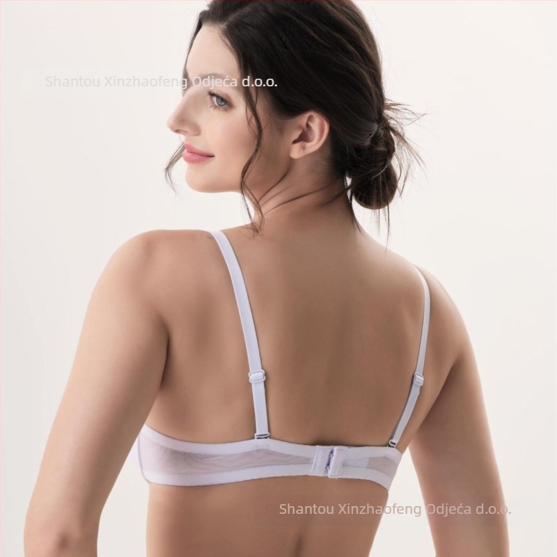 Nijlon grudnjak s prilagodljivim push-up učinkom, prozračna bočna skupljanja, srednje oblikovani košarice, fiksni dvostruki remeni, stražnje dvostruko kopčanje