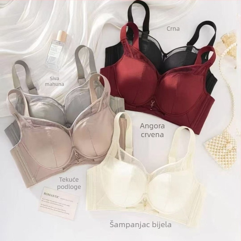 Push-Up grudnjak s turmalinom, mekani čelični prsten, Mango cup, 3/4 košarica, prilagodljiv kroj