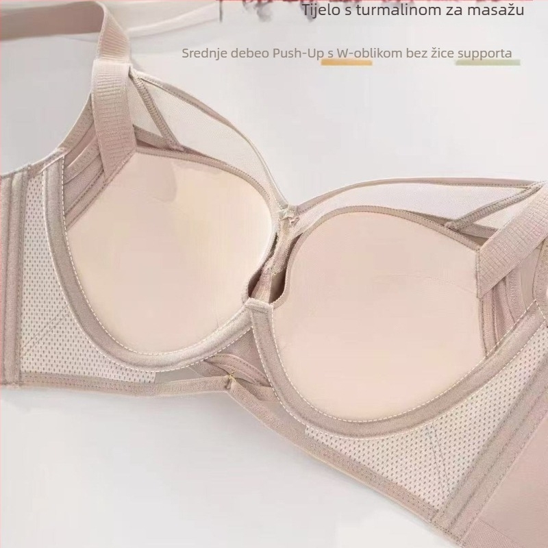 Push-Up grudnjak s turmalinom, mekani čelični prsten, Mango cup, 3/4 košarica, prilagodljiv kroj
