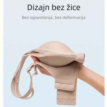 Donje rublje s V-izrezom, bez šava, mekana podrška i bočno oblikovanje; vanjski najlon, podstava najlon 70–80%; latex kalupi za košarice; čvrste dvostruke kaiše; stražnji zatvarač s četiri reda kopči; veličina košarice 1/4; stil vest luksuz; marka: 3511 Ra