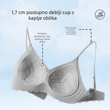 Lademe Push-Up grudnjak za Male Grudi, 3/4 kupa, kalup grudnjaka: tanak gornji dio, debeli donji dio, bez metalnih obruča, čvrste naramenice, stražnja dvostruka kopča