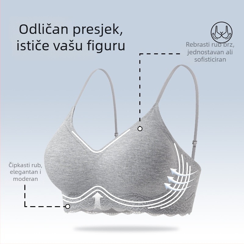 Lademe Push-Up grudnjak za Male Grudi, 3/4 kupa, kalup grudnjaka: tanak gornji dio, debeli donji dio, bez metalnih obruča, čvrste naramenice, stražnja dvostruka kopča