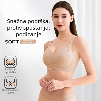Bešivni grudnjak za žene, lagani ljetni dizajn, podiže i skuplja grudi, sprječava opuštanje, stražnje zatvaranje s četiri reda kopči, 3/4 košarica, podesive naramenice