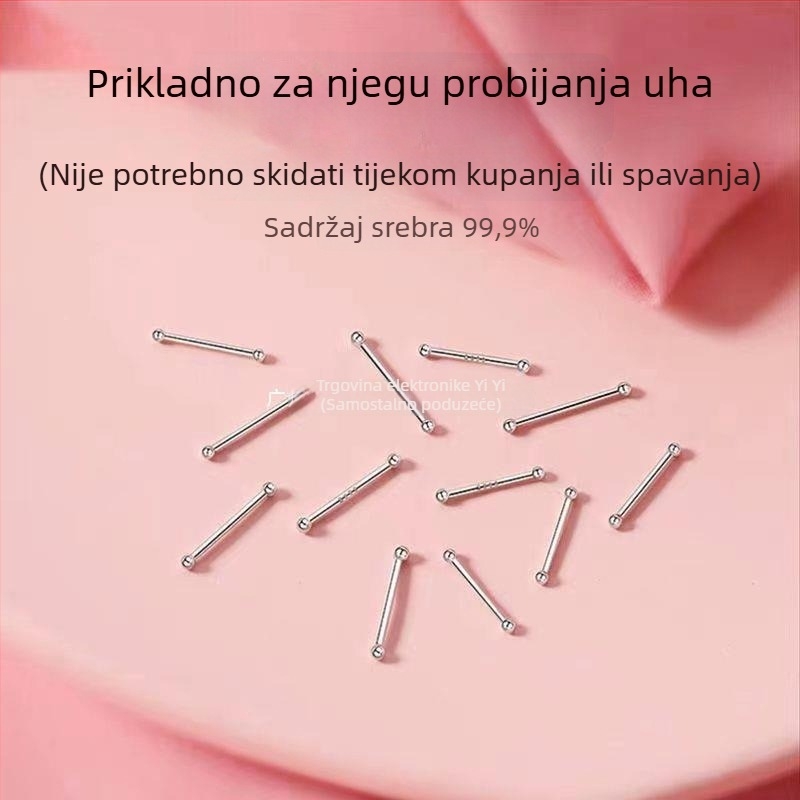 Naušnice od čistog srebra s patiniranim završetkom — moderni minimalistički i retro stil, ušna igla od smole