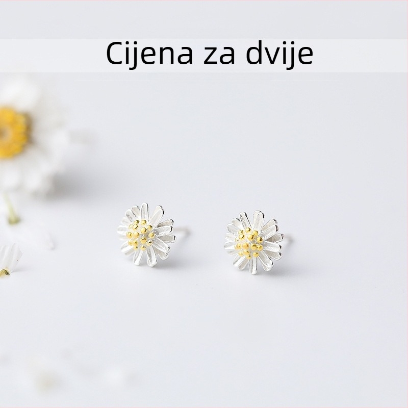 Srebrne naušnice s cvjetnim motivom – dječji stil, ljeto 2021