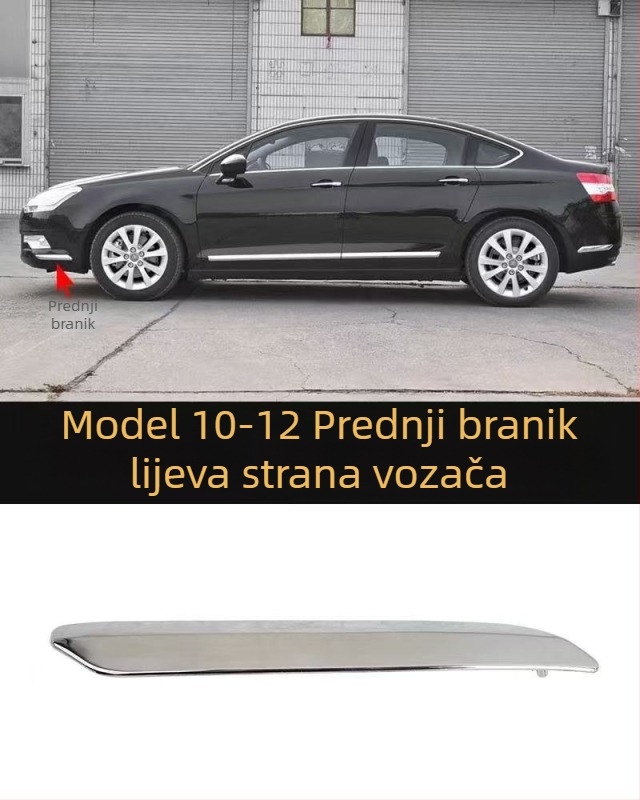 Anti-udarna traka za Citroën C5, prednji i stražnji branik – ABS premaz, elektroplate završna obrada, modeli 7452sh 7452sj 745326 745325 9803383180 9803383080