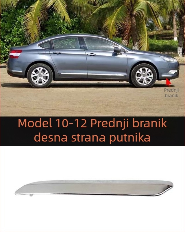 Anti-udarna traka za Citroën C5, prednji i stražnji branik – ABS premaz, elektroplate završna obrada, modeli 7452sh 7452sj 745326 745325 9803383180 9803383080