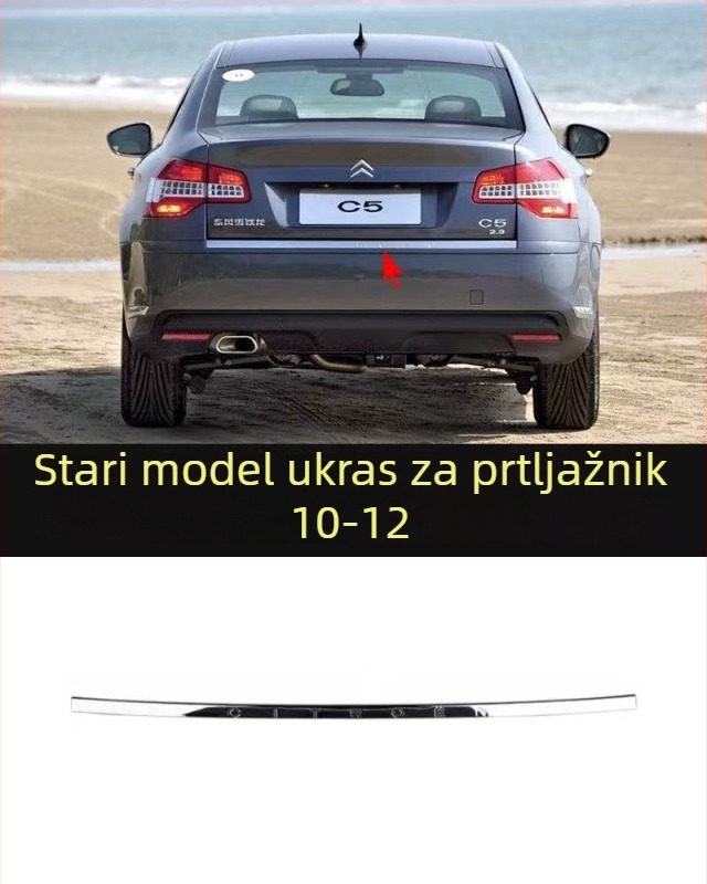 Anti-udarna traka za Citroën C5, prednji i stražnji branik – ABS premaz, elektroplate završna obrada, modeli 7452sh 7452sj 745326 745325 9803383180 9803383080
