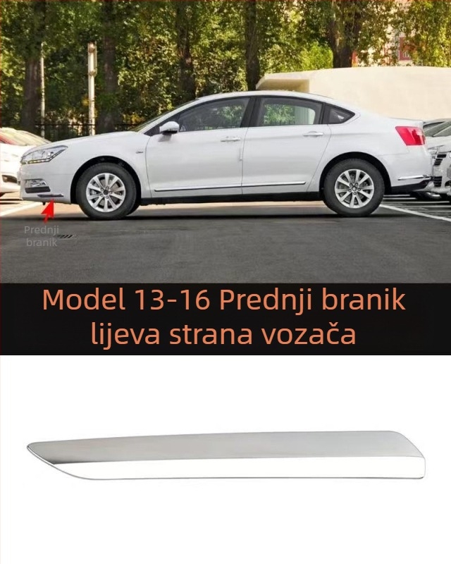 Anti-udarna traka za Citroën C5, prednji i stražnji branik – ABS premaz, elektroplate završna obrada, modeli 7452sh 7452sj 745326 745325 9803383180 9803383080