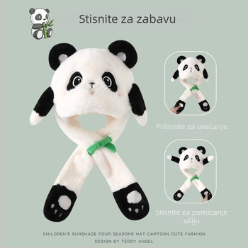 Dječja kapa s integriranim ovratnikom, zaštita za uši, zima, 4–6 godina, 100% poliester, otporna na vjetar