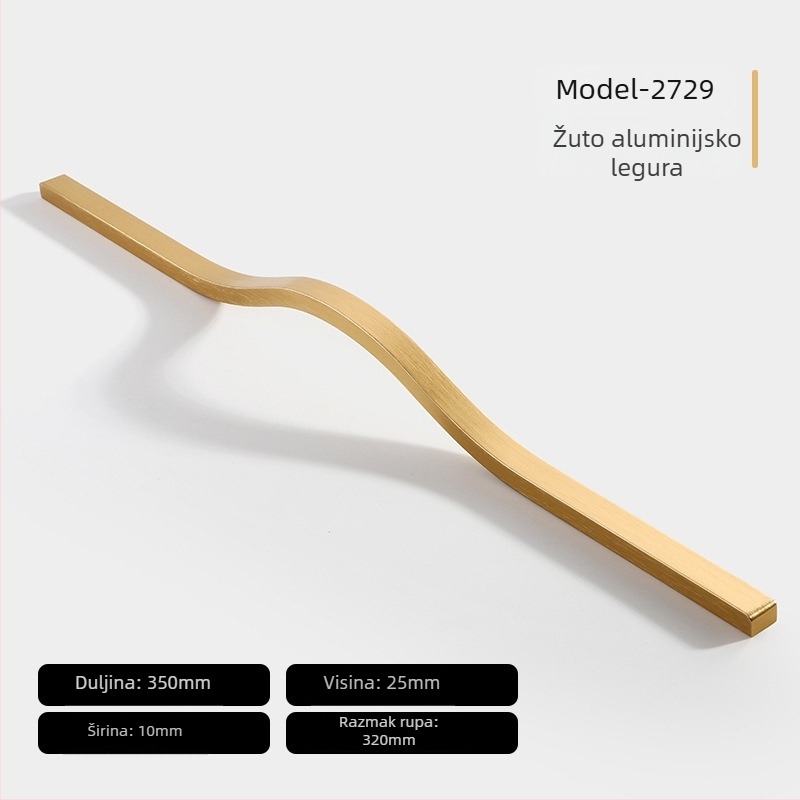 Ručka za vrata ormara, aluminijska legura, lijevano pod tlakom, moderni minimalistički stil, Jane Hao model 5071