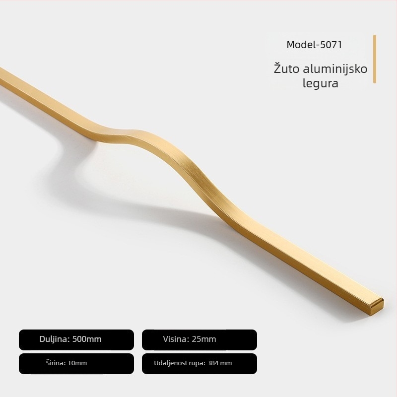 Ručka za vrata ormara, aluminijska legura, lijevano pod tlakom, moderni minimalistički stil, Jane Hao model 5071